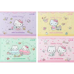 Набор тетрадей для рисования Kite Hello Kitty 12 листов скоба софт тач + УФ лак 20 шт. (HK25-241-1)