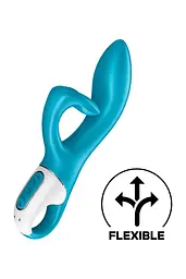 Вібратор-кролик із потрійним відростком Satisfyer Embrace me Turquoise, 2 мотори, діаметр 3,6 см - мініатюра 3