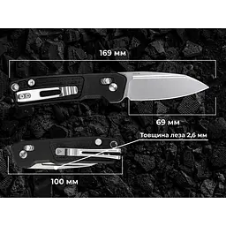 Ніж складаний кишеньковий SRM Scout 7229-GB (6.9 см) 14C28N / G10 чорний - мініатюра 12