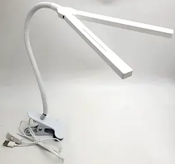 Світлодіодна LED настільна USB-лампа гнучка на прищіпці 2 плафони UKC XSD 919 біла - мініатюра 1