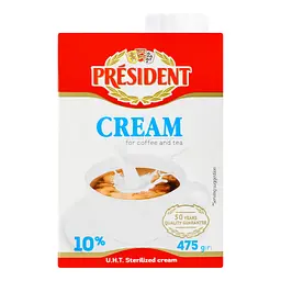 Вершки President ультрапастеризовані для кави та чаю 10% жиру 475 г - мініатюра 4