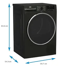 Beko Сушильна машина тепловий насос, 8кг, A++, 60см, дисплей, сірий - мініатюра 7