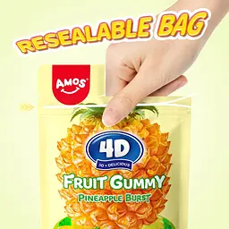 Желейні цукерки Amos 4D Fruit Gummy Pineapple Burst 65г - мініатюра 4