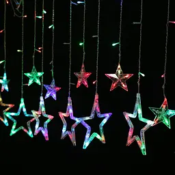 Новорічна світлодіодна гірлянда шторка дощ "Зірки" YS-84005 138 LED USB 2.5х2м (мультиколор) + пульт ДК, Yu Xin 82761 - мініатюра 9