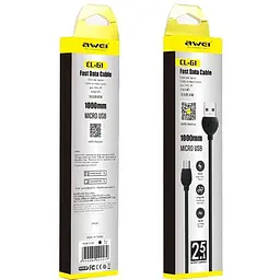 Кабель Awei CL-61 Micro cable 1m Black - мініатюра 2