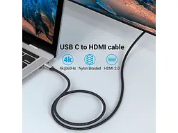 Кабель Vention USB Type-C to HDMI V2.0 2m Grey (CRBBH) - мініатюра 7