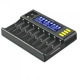 Зарядний пристрій для Liitokala Lii-S8, 8 каналів, Ni-Mh/Li-ion/LiFePo4, 220V/12V, LED+LCD - мініатюра 2