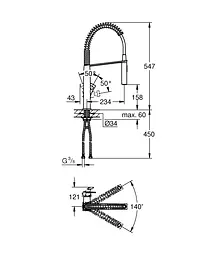 Змішувач для кухні з силіконовим виливом Grohe Eurocube 31395DC0, Нержавіюча сталь - мініатюра 5