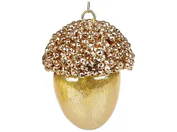 Ялинкова прикраса Жолудь BDI-182-950 9 см Золотий shop (6900182950336) - мініатюра 1