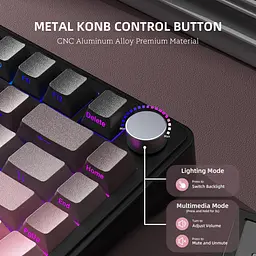 Бездротова клавіатура ATTACK Shark X85 Pink 75% | RGB підсвітка | бокове гравіювання - мініатюра 6