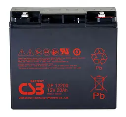 Акумуляторна батарея для ДБЖ CSB AGM VRLA 12 V / 20 А*ч (GP12200)