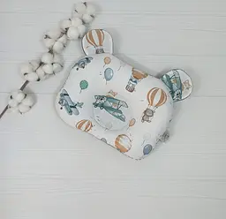 Набір для малюків: плед з утеплювачем, подушка та гризунець a.l.babybox Політ звірів Зелений - мініатюра 2