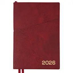 Щоденник-діловий записник А5 Leo Planner Credo 2026 інтегральний бордовий 368 сторінок (252645)
