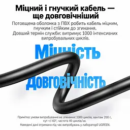 Кабель для принтера UGREEN US210 USB 3.0 Type-A - Type-B 3 м чорний (45722) - мініатюра 8