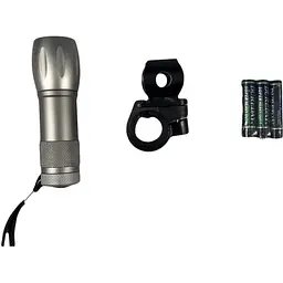 Ліхтарик на батарейках світлодіодний Good Bike Torch 9 9 LED водостійкий сріблястий (94308-IS) - мініатюра 3