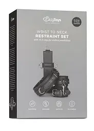 BDSM набір EasyToys Neck and Wrist Restraint (чорний) - мініатюра 2