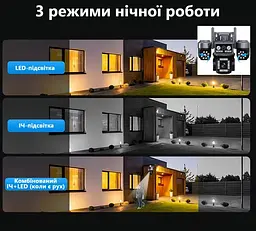 Вулична WiFi IPкамера C011W   15Мп  чорна 3 незалежних об'єктиви поворотні - мініатюра 5