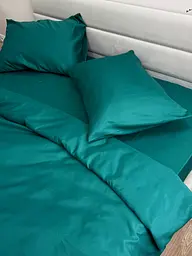 Комплект наволочок Ecotton 50х70 см із полісатину 2 шт смарагдового кольору (24969) - мініатюра 7