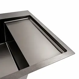 Кухонна мийка CM 65x50 L PVD чорна Platinum Handmade (круглий сифон 3.0/0.8), Чорний - мініатюра 5