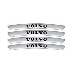 Емблема обода колеса Volvo 4 шт Алюміній наклейка на диски на скотчі Сірі