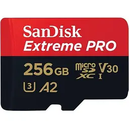 Карта пам'яті SanDisk 256 GB microSDXC UHS-I U3 Extreme Pro+SD Adapter (SDSQXCD-256G-GN6MA) - мініатюра 2