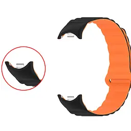 Ремінець Dual-color Magnetic для Xiaomi Mi Band 9/8/10 Black / Orange - мініатюра 5
