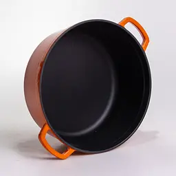 Кокотниця чавунна емальована 6 л, помаранчевий Yongkang HP-FLG-6 ORANGE - мініатюра 5