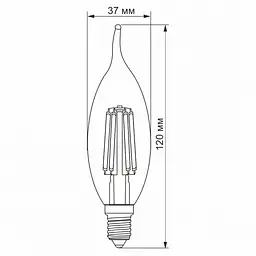 LED лампа VIDEX Filament C37FtA 6W E14 2200K бронза - мініатюра 3