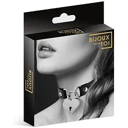 Чокер з замочком-сердечком Bijoux Pour Toi - Heart Lock Black - мініатюра 3
