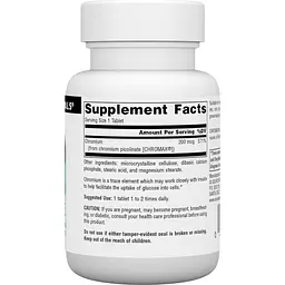 Хром піколінат Source Naturals Chromium Picolinate 200 мкг Yeast Free 60 таблеток - мініатюра 2