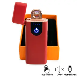 Електрозапальничка USB ZGP ABS Червона сенсорна запальничка електрична спіральна електрозальничка - мініатюра 2