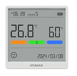Термометр гігрометр годинник ATuMan THSE Temperature and Humidity Clock