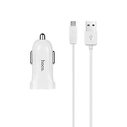 АЗП Hoco Z2 Car charger set with Micro cable 1USB 1.5A White