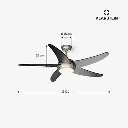 Стельовий вентилятор Klarstein Bolero Smart 55 Вт Чорний (10046083) - мініатюра 2