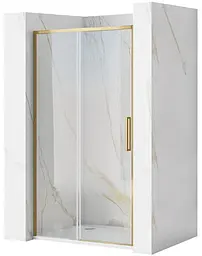 Душові двері Rea Rapid Slide 110 brashed gold REA-K4708, прозорий, золотий