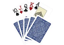 Карти гральні Modiano Texas Poker 100% Plastic 2 Jumbo Index (blue) (ВР_КИМТППБ) - мініатюра 3