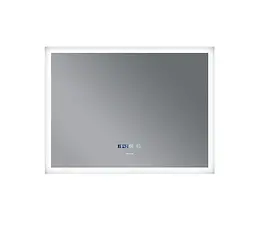 Дзеркало Mixxus FLAT MR04-100x60 з LED Touch, Anti-fog, димером, регулюванням яскравості, годинником (MI6008) - мініатюра 6
