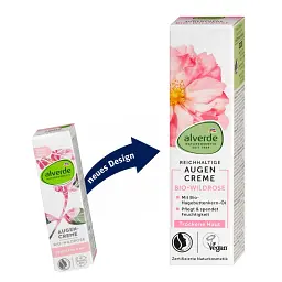 Крем для шкіри навколо очей Alverde Naturkosmetik з олією з насіння шипшини 15 мл - мініатюра 8