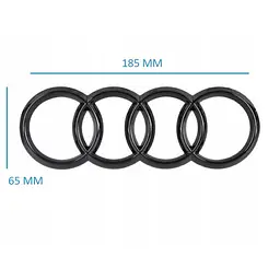 Задня емблема Audi Чорна Глянець 185х65 мм на скотчі (Завод) - мініатюра 2