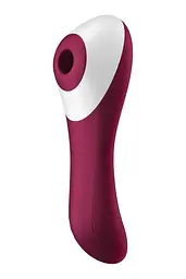 Стимулятор Satisfyer Dual Crush Вакуумный клиторальный двусторонний, 17.5х3.8 см бордовый