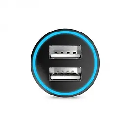 Зарядний пристрій в машину від прикурювача чорна зарядка HOCO UC204 2USB 2,4A - мініатюра 2