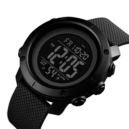 Наручний годинник чоловічий Skmei 1426 Black - Black ABS, 1426BKBK (12289) - мініатюра 2
