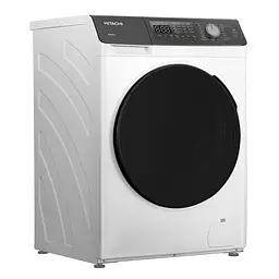 Hitachi Пральна машина фронтальна, 8кг, 1400, A+++, 60см, дисплей, пара, інвертор, люк чорний, білий - мініатюра 3