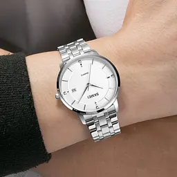 Наручний годинник чоловічий 1801SSI Silver Case Mesh Band Skmei acs0030583 - мініатюра 4