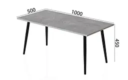 Стіл журнальний Монтана Ferrum-decor 45x100x50 Чорний метал ДСП Бетон 16 мм (FRD-106711) - мініатюра 6
