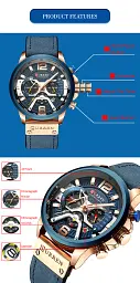 Годинник наручний Curren 8329 Silver Black Silver (18690) - мініатюра 3