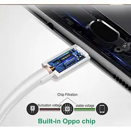 Кабель Super VOOC Flash Charge для Oppo 80W / 8A 1m USB на Type-C / USB-C (QC03) white - мініатюра 4