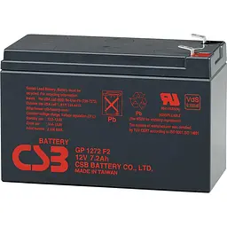Акумулятор CSB AGM 12V [12V/7.2Ah/86.4Wh] [GP1272F2-B] [154011]