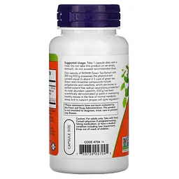 Натуральная добавка NOW EGCg Green Tea Extract 400 mg, 90 вегакапсул - мініатюра 3