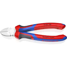 Кусачки боковые (бокорезы), Ø4,0мм, 180мм KNIPEX 70 05 180, хромированные